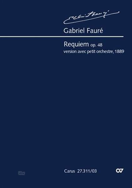 Cover for Fauré · Requiem d-Moll op.48, KA.27311/03 (Bog)