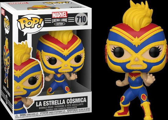 Lucha Libre Edition - La Estrella Cosmica (Captain Marvel) (Bobble-Head) (Vinyl Figure 710) - Marvel: Funko Pop! - Fanituote - Funko - 0889698538725 - keskiviikko 20. tammikuuta 2021