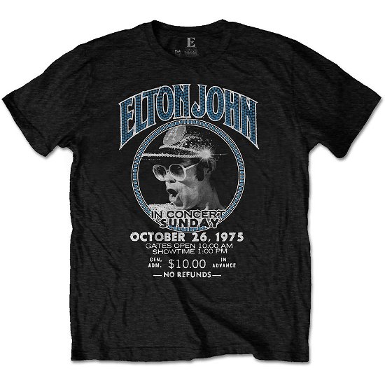 Cover for Elton John · Elton John Unisex T-Shirt: Live In Concert (Eco-Friendly) (T-shirt) [size S] [Black - Unisex edition]