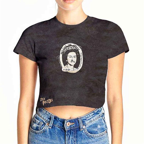 The Sex Pistols Ladies Crop Top: God Save The Queen (Wash Collection) - Sex Pistols - The - Merchandise -  - 5056561013725 - 