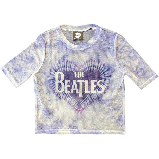 The Beatles Ladies Crop Top: Heart & Drop T Logo (Mesh) - The Beatles - Merchandise -  - 5056561084725 - 