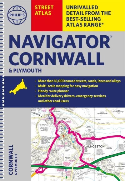 Cover for Philip's Maps · Philip's Street Atlas Navigator Cornwall &amp; Plymouth - Philip's Street Atlas (Spiral Book) (2022)