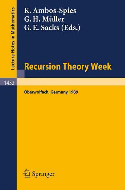 Cover for Klaus Ambos-spies · Recursion Theory Week: Proceedings of a Conference Held in Oberwolfach, Frg, March 19-25, 1989 - Lecture Notes in Mathematics (Paperback Book) (1990)