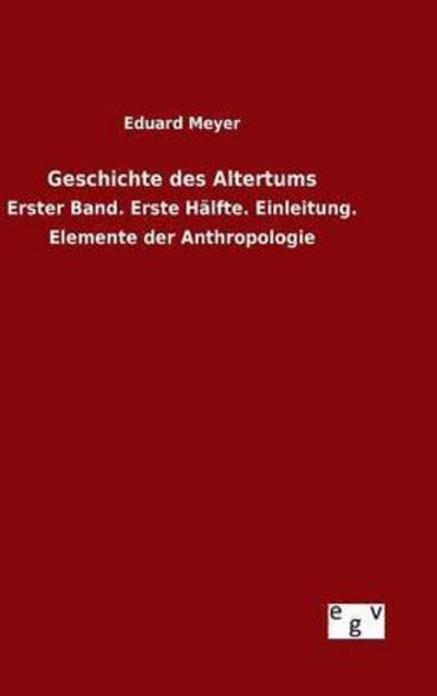 Geschichte Des Altertums - Eduard Meyer - Kirjat - Salzwasser-Verlag Gmbh - 9783734005725 - torstai 27. elokuuta 2015