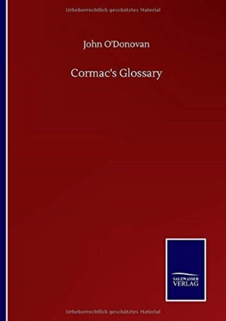 Cover for John O'Donovan · Cormac's Glossary (Paperback Bog) (2020)