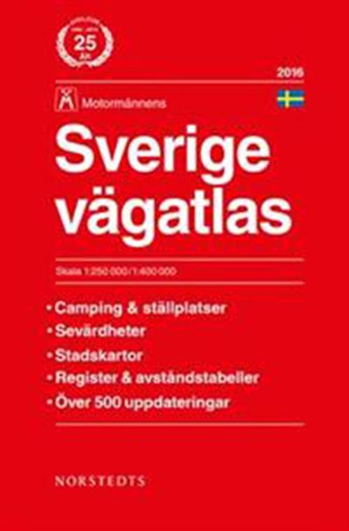 Cover for Norstedts / Motormännen · Motormännens Sverige vägatlas 2016 (Bog) (2015)