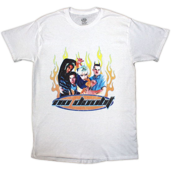 Cover for No Doubt · No Doubt Unisex T-Shirt: Flames (White) (T-shirt)