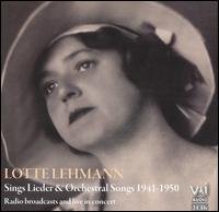 Live in Concert - Lotte Lehmann - Musiikki - VAI - 0089948124726 - tiistai 27. joulukuuta 2005