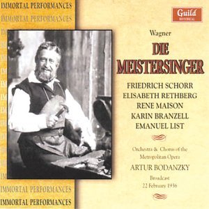 Die Meistersinger 1936 - Bodanzky / Schorr / Rethberg - Music - GUILD - 0795754224726 - July 30, 2003