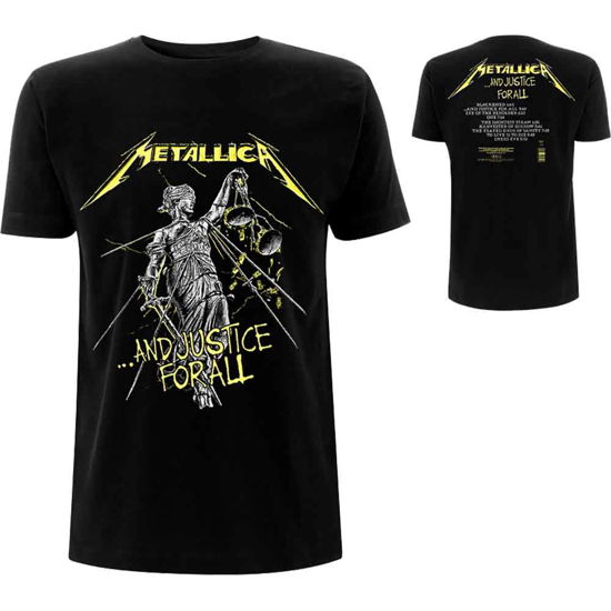 Metallica Unisex T-Shirt: And Justice For All Tracks (Back Print) - Metallica - Merchandise - PHD - 5056187700726 - 22. oktober 2018