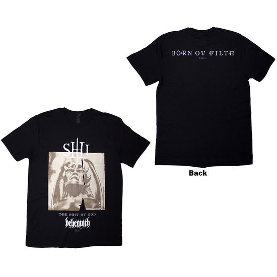 Behemoth Unisex T-Shirt: The Shit Ov God Parchment (Black) (Back Print) - Behemoth - Produtos - - 5056836435726 - 28 de fevereiro de 2025