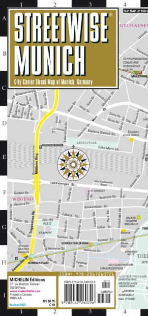 Streetwise Munich Map - Laminated City Center Street Map of Munich, Germany - Michelin - Livros - Michelin Editions des Voyages - 9782067260726 - 31 de agosto de 2023