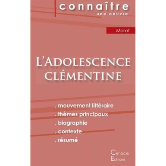 Cover for Clément Marot · Fiche de lecture L'Adolescence clementine de Clement Marot (Analyse litteraire de reference et resume complet) (Taschenbuch) (2022)