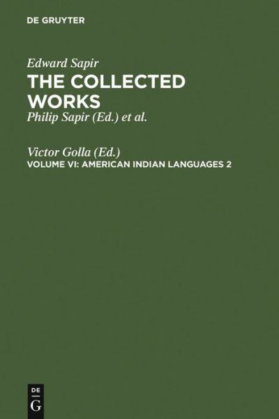Cover for E. Sapir · Collected Works.05/2 (Book) (1991)