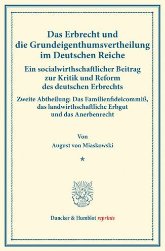 Cover for Miaskowski · Das Erbrecht und die Grundei (Book) (2014)