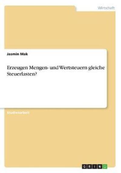 Cover for Mak · Erzeugen Mengen- und Wertsteuern gl (Book)