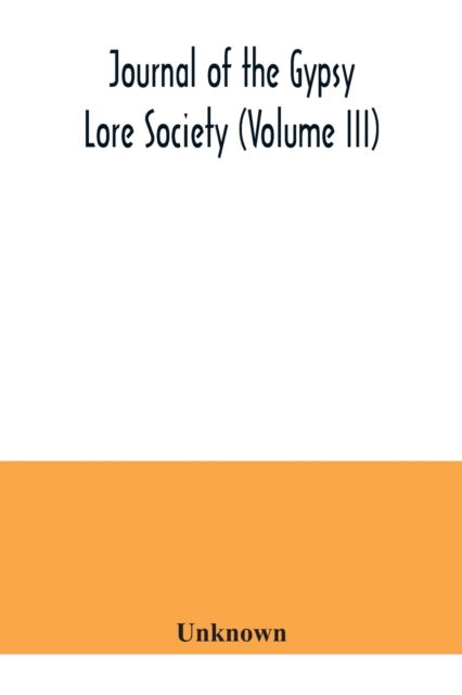 Cover for Journal of the Gypsy Lore Society (Paperback Book) (2020)