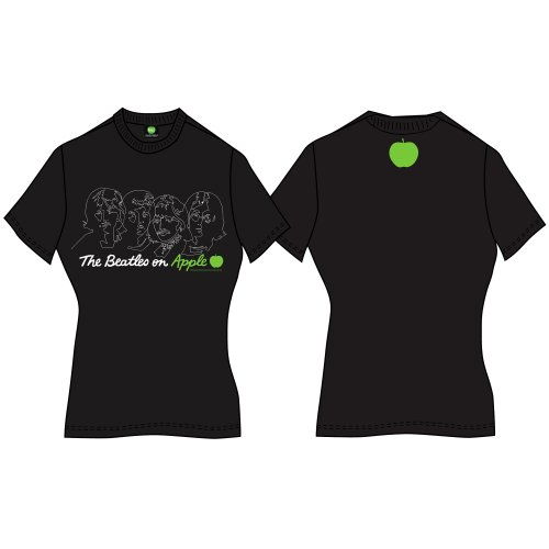 Cover for The Beatles · The Beatles Ladies T-Shirt: On Apple (Back Print) (T-shirt) [size L] [Black - Ladies edition]
