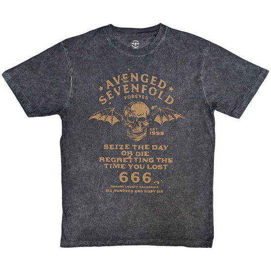 Cover for Avenged Sevenfold · Avenged Sevenfold Unisex T-Shirt: Seize The Day (Wash Collection) (T-shirt) [size L] [Black - Unisex edition]