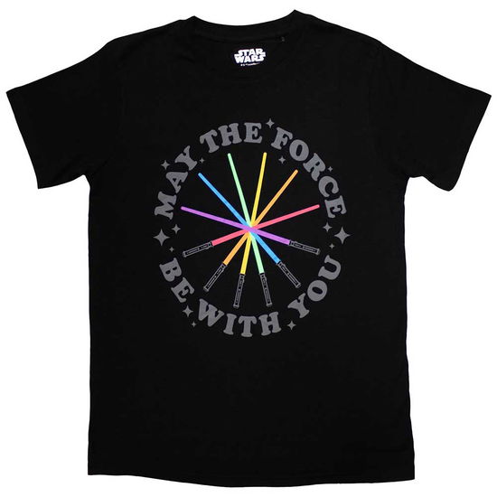 Star Wars Unisex T-Shirt: Rainbow Sabers - Star Wars - Merchandise -  - 5056737243727 - March 14, 2024