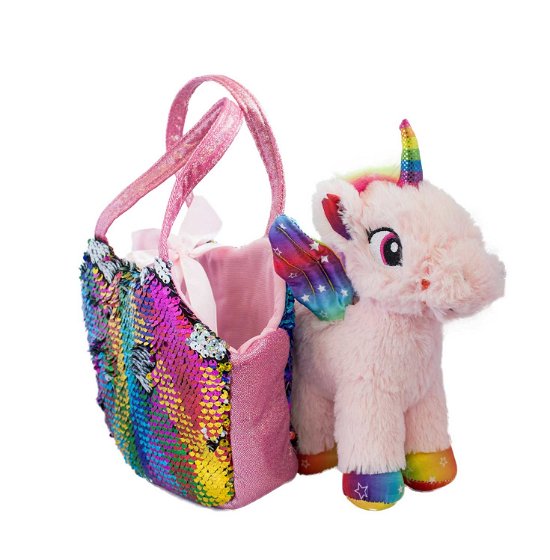Cover for Joy Toy · Unicorno Peluche 20 Cm Con Tessuto Glitter In Borsetta Di Pailettes (MERCH)