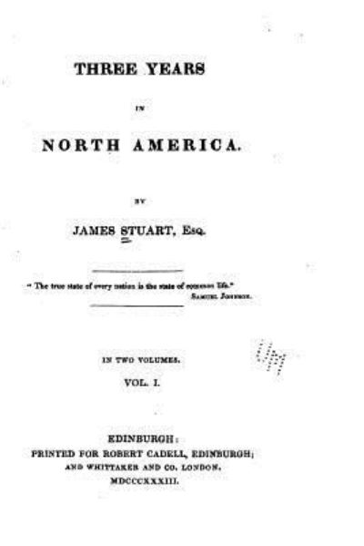 Cover for James Stuart · Three years in North America (Paperback Book) (2016)