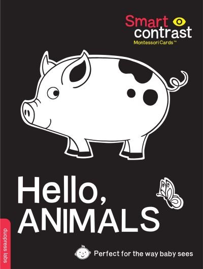 Cover for Duopress · SmartContrast Montessori Cards (TM): Hello, Animals: 20 durable double-sided high-contrast cards with 3 levels of development. - SmartContrast Montessori Cards™ (Flashcards) (2021)