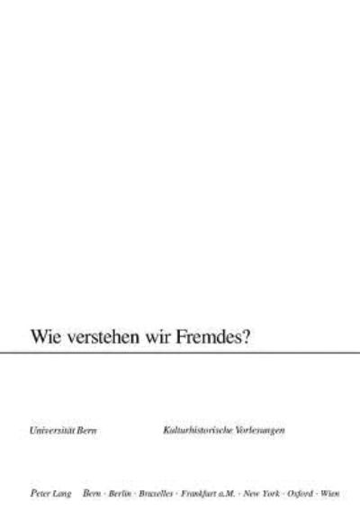 Cover for Wie verstehen wir Fremdes? (Paperback Book) (2005)