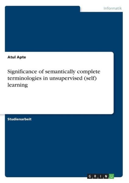 Cover for Apte · Significance of semantically compl (Bog)