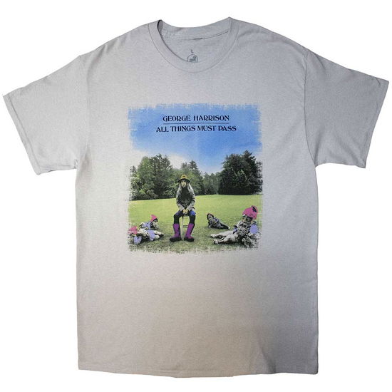 George Harrison Unisex T-Shirt: All Things Must Pass (Grey) - George Harrison - Produtos - Bravado - 5055979922728 - 22 de outubro de 2015