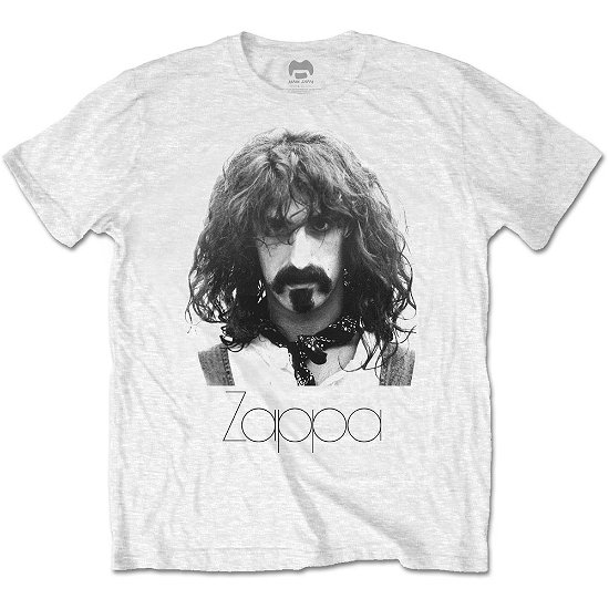 Frank Zappa · Frank Zappa Unisex T-Shirt: Thin Logo Portrait [size [White - Unisex edition] (2019)