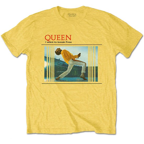 Cover for Queen · Queen Unisex T-Shirt: Break Free (T-shirt) [size XL] [Yellow - Unisex edition]