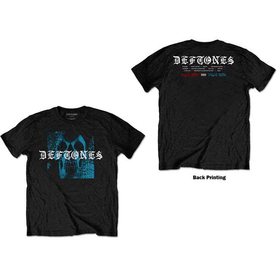 Deftones Unisex T-Shirt: Static Skull (Back Print) - Deftones - Marchandise -  - 5056368640728 - 