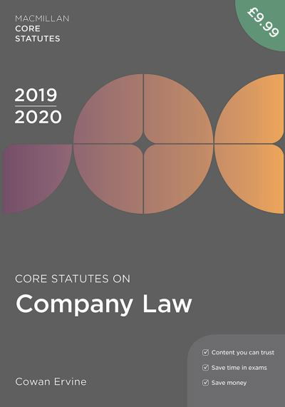 Cover for Cowan Ervine · Core Statutes on Company Law 2019-20 - Macmillan Core Statutes (Pocketbok) [4th ed. 2019 edition] (2019)
