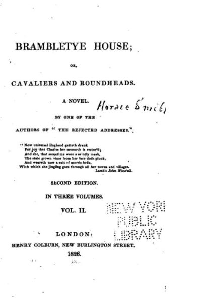 Cover for Horace Smith · Brambletye House, Or, Cavaliers and Roundheads, a Novel - Vol. II (Paperback Book) (2015)