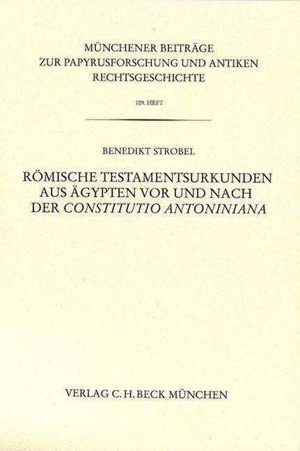 Cover for Strobel · Römische Testamentsurkunden aus (Book)