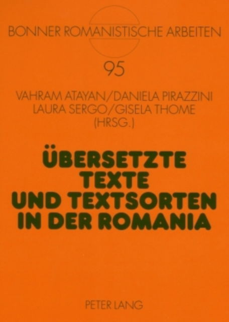 Cover for Uebersetzte Texte und Textsorten in der Romania: Akten der gleichnamigen Sektion beim XXVIII. Deutschen Romanistentag, Kiel 2003 (Paperback Book) (2007)