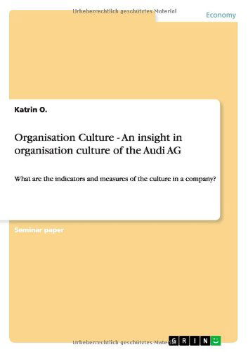 Cover for O. · Organisation Culture - An insight in (Book) (2011)