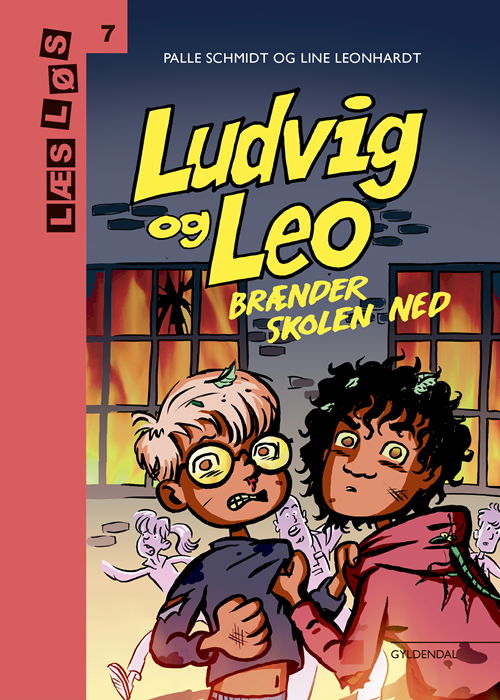 Cover for Line Leonhardt; Palle Schmidt · Læs løs 7: Ludvig og Leo brænder skolen ned (Bound Book) [1er édition] (2020)