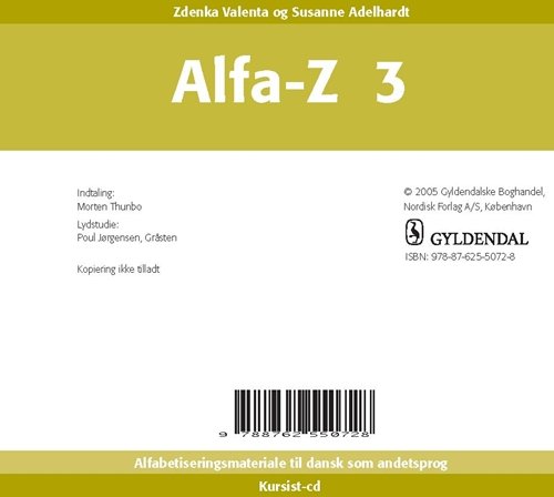 Cover for Zdenka Valenta; Susanne Adelhardt · Alfa-Z - Ny: Alfa-Z 3 kursist-cd (CD) [1. Ausgabe] (2006)