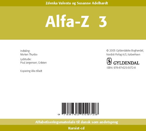 Cover for Zdenka Valenta; Susanne Adelhardt · Alfa-Z - Ny: Alfa-Z 3 kursist-cd (CD) [1. wydanie] (2006)