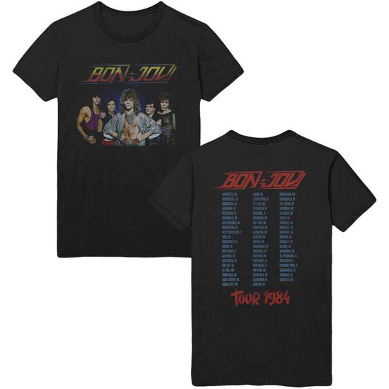 Bon Jovi Unisex T-Shirt: Tour '84 (Back Print) - Bon Jovi - Fanituote -  - 5056012050729 - 