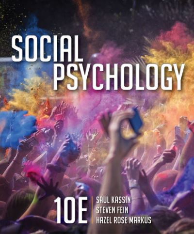 Cover for Kassin, Saul (John Jay College of Criminal Justice) · Social Psychology (Hardcover Book) (2020)