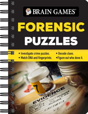 Cover for Publications International Ltd · Brain Games Mini - Forensic Puzzles (Spiral Book) (2021)