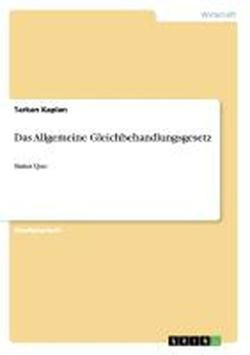 Cover for Kaplan · Das Allgemeine Gleichbehandlungs (Buch) [German edition] (2013)