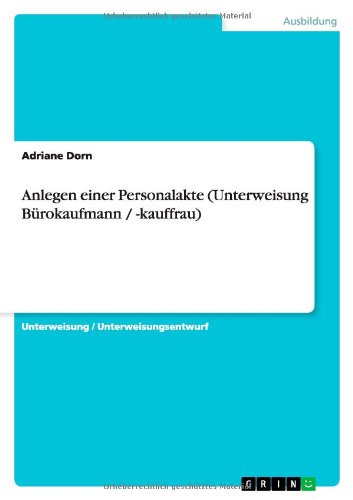 Cover for Dorn · Anlegen einer Personalakte (Unterw (Book) [German edition] (2013)