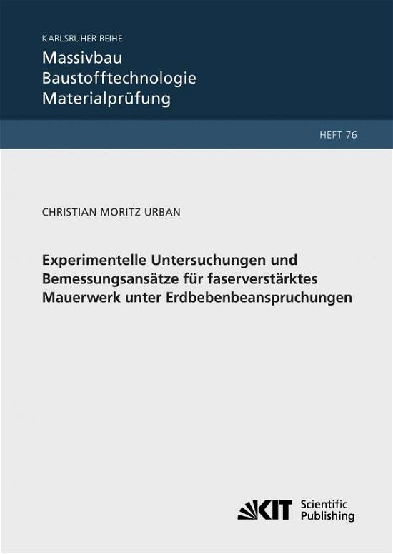 Cover for Urban · Experimentelle Untersuchungen und (Book)
