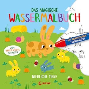 Cover for Sabine Gschwender · Das magische Wassermalbuch - Niedliche Tiere (Book) (2022)