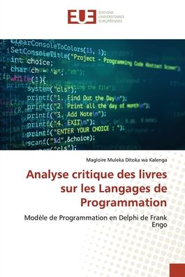 Cover for Magloire Muleka Ditoka Wa Kalenga · Analyse critique des livres sur les Langages de Programmation (Paperback Book) (2022)