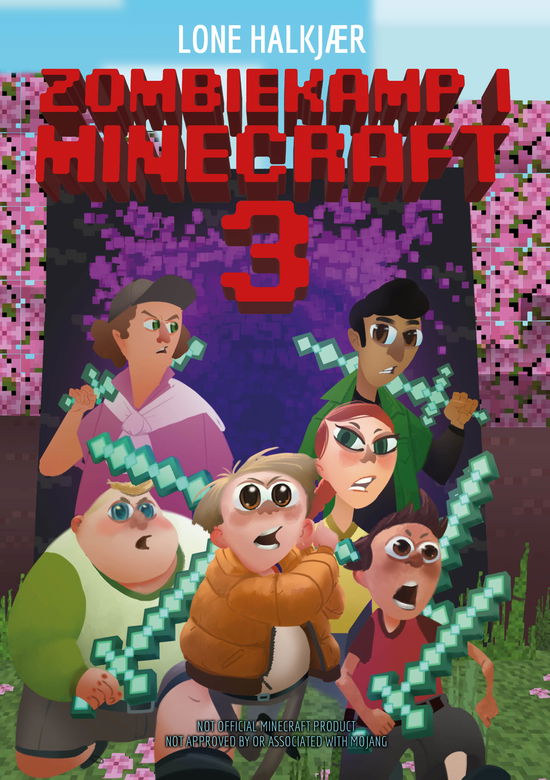 Cover for Lone Halkjær · Zombiekamp i Minecraft 3 (Hardcover Book) [1st edition] (2024)